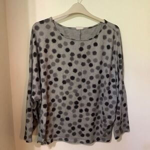 Gray Polka Dot Women's Top